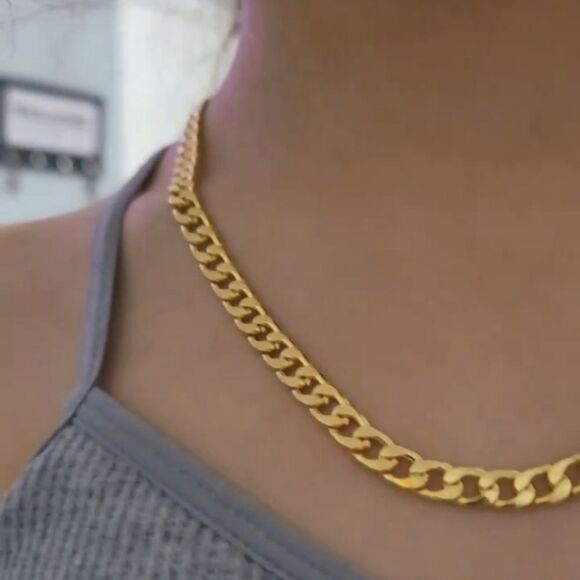 18k gold Cuban chain necklace - Picture 9 of 11